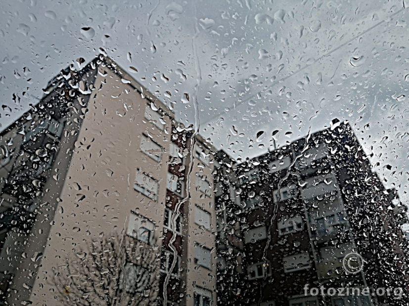 Rain drops on mirror 