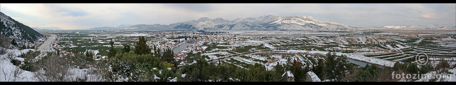 Opuzen panorama snjeg 2009