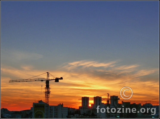 construction sunset