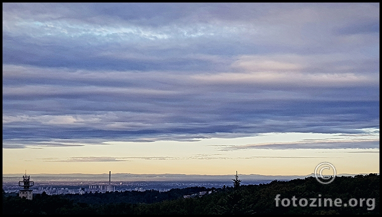 there's a liquid sunrise floating across the zagreb sky