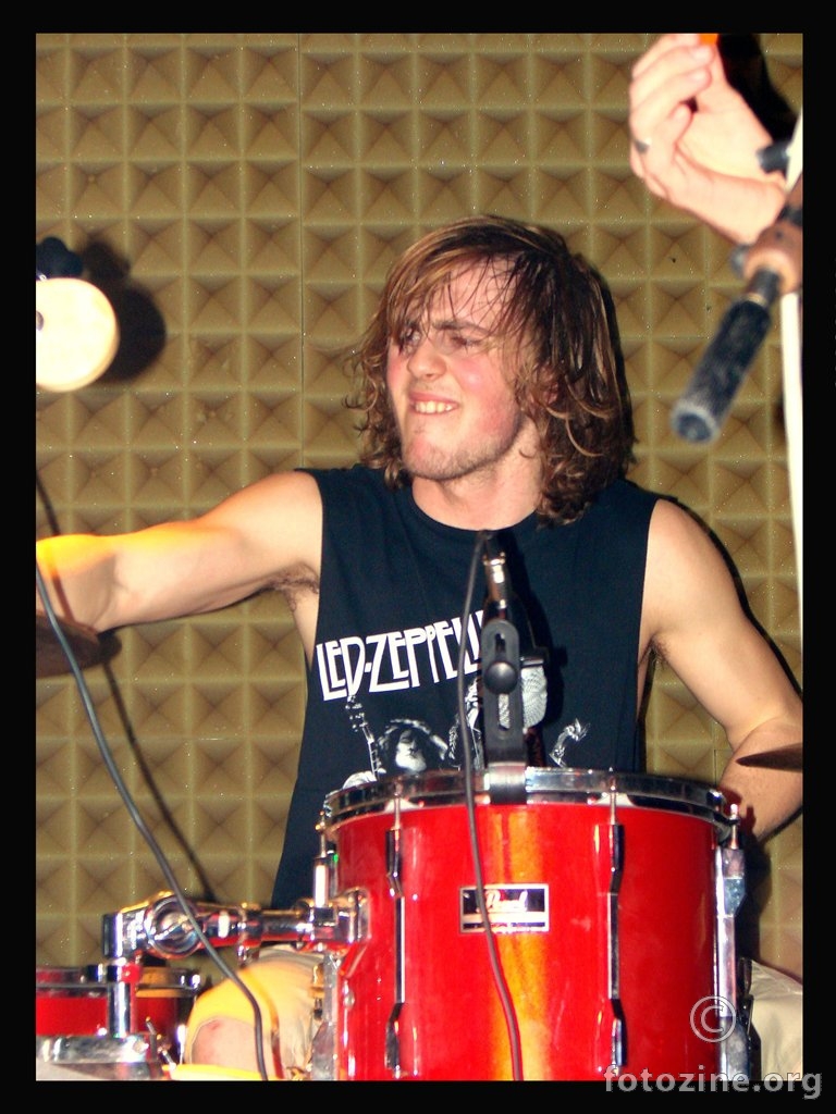 Leo playing drums