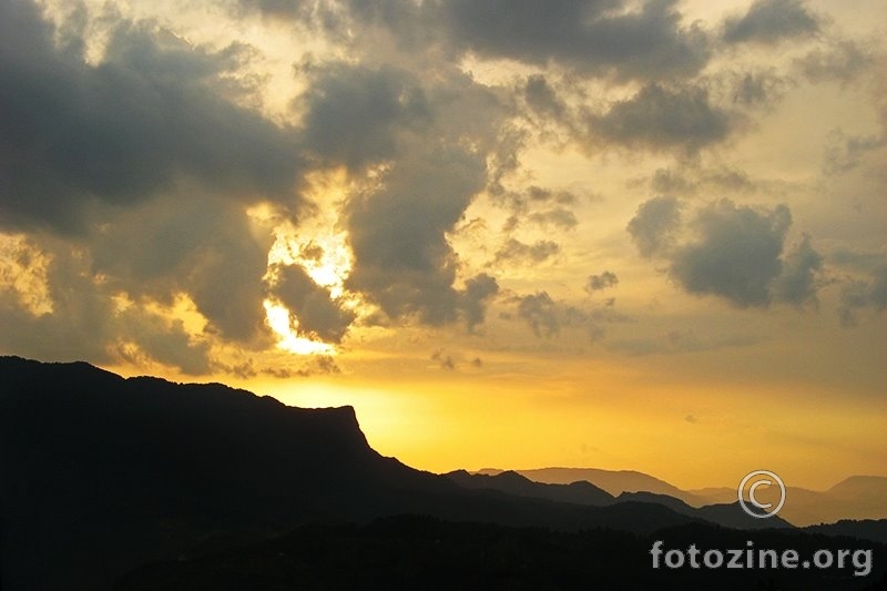 Sharp peak at sunset