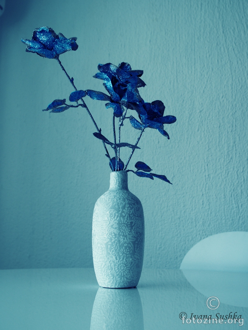 Fake blue flower