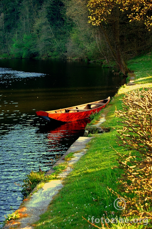 on the river