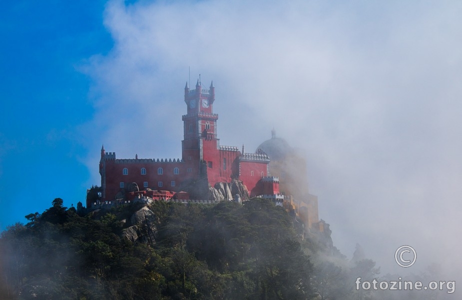 Pena Castle Sintra in clouds