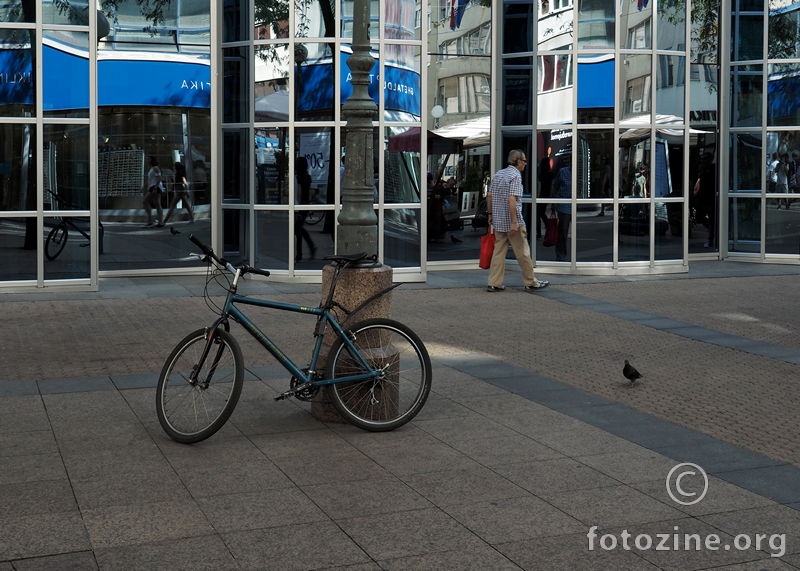 Čovjek, golub i bicikl
