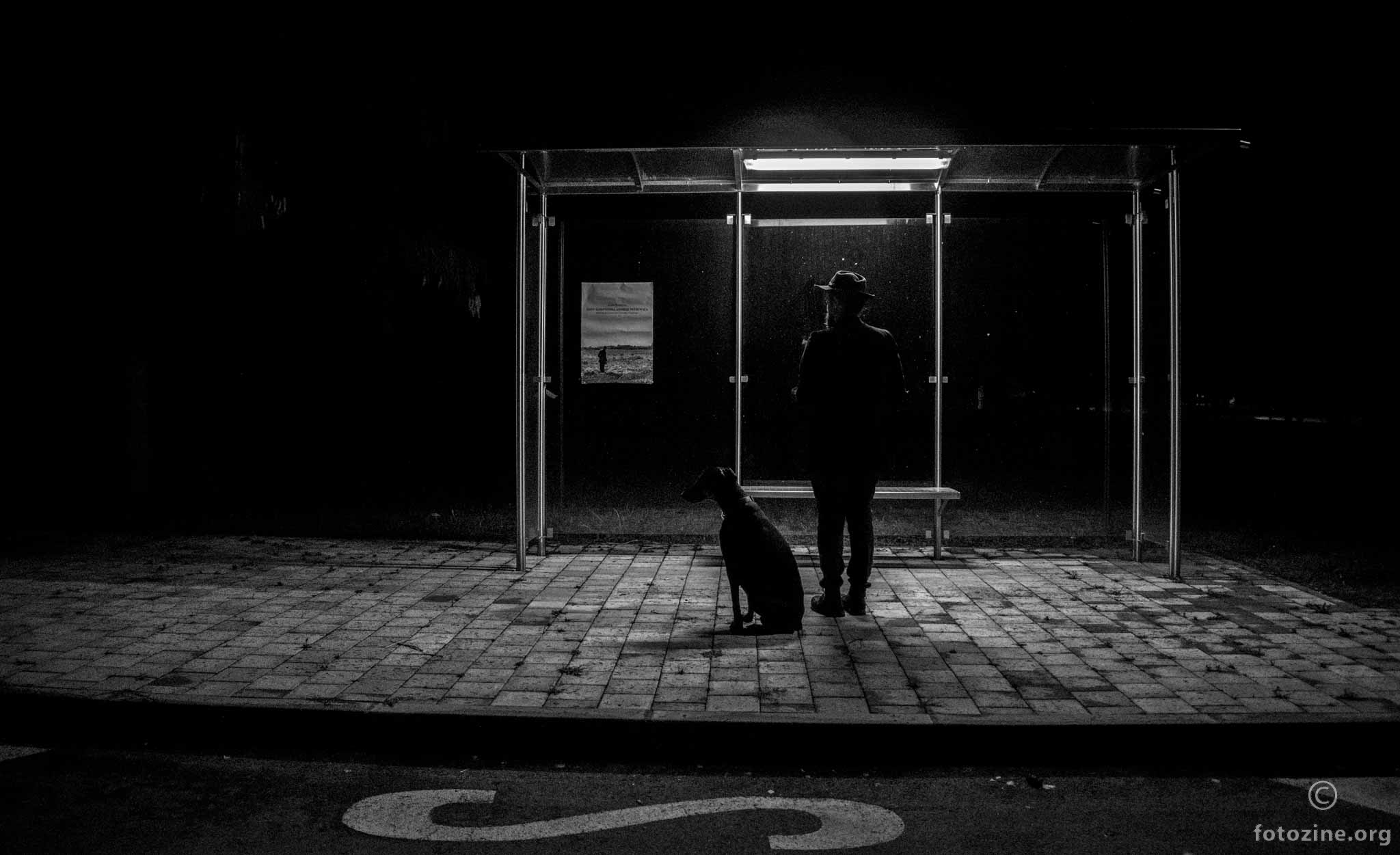 At the bus station